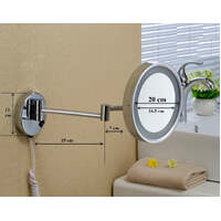 5x led magnifying mirror wall mount - one side