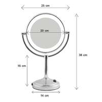 5x led magnifying mirror tabletop - silver