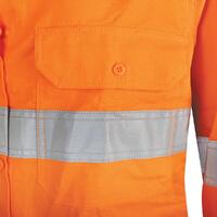 TRu Workwear Womens Ripstop Vented L/S Hi-Vis Shirt With Reflective Tape DSW1169T1-ORA-10