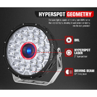FIERYRED 9inch Laser Driving Lights Round Spot Lights Offroad Replace HID