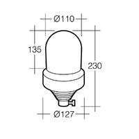 Narva Hi Optics Pipe Mount Base Rotating Light Beacon Amber 12V 24V Volt 85402A