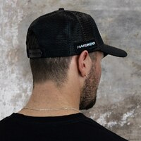 Hardkorr Trucker Hat Snapback, Blue/White Emblem