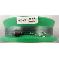 6 Inch Hand Caster Pre Rigged with 100m of 15lb Mono Fishing Line