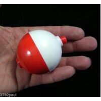 2 X 2 Inch Red and White Push Button Fishing Floats
