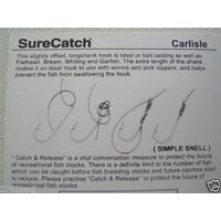 120 x Size 1/0 Surecatch Bronze Carlisle Fishing Hooks - 10 Pack Bulk Lot