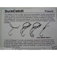 120 x Size 1/0 Surecatch Bronze French Fishing Hooks - 10 Pack Bulk Lot