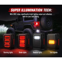 MOBI Pair LED Tail Lights for Jeep Wrangler JK 07-17