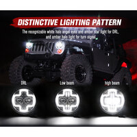 LIGHTFOX Pair  LED Headlights for Jeep Wrangler JL 2018-ON
