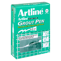 12PK Artline Waterproof Grout Pen Marker 2/4mm Chisel Nib - White