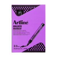 12PK Artline Builders Permanent Marker 2.3mm Bullet Nib - Black
