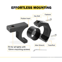 LIGHTFOX 2PCS Bullbar Mounting Bracket Kit 48 50mm Clamp LED Work Light Bar Tube Holder