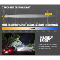 Lightfox 7" Osram LED Driving Lights Black Round Spotlight DRL Offroad Truck 4x4