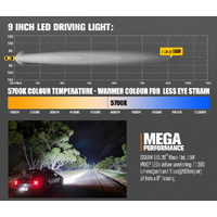 LIGHTFOX 9" Osram LED Driving Lights Black Rectangle Spot DRL Offroad Truck 4x4