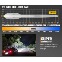 LIGHTFOX 20inch Osram LED Light Bar Super Slim Single Row Spot Flood Beam Offroad