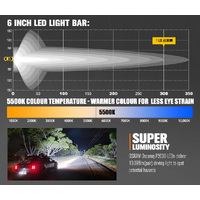 LIGHTFOX Pair 6inch Osram LED Light Pods Combo Beam Light Bar Reverse Offroad 4x4
