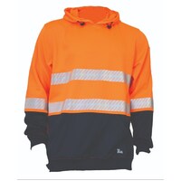 KM Workwear Pullover Fleece Hoodie with Tape XS Orange/Navy