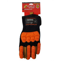 G-Force Tuff Handler Cut 5 Mechanics Glove with Leather Palm Medium 6x Pack