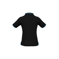 Ladies Jet Polo Black/Cyan 8