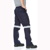 WORKIT Cotton Drill Regular Weight Multi Pocket Taped Cargo Pants Navy 102ST