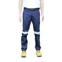 WORKIT Lightweight Cotton Drill Modern Fit Taped Cargo Pants Navy 102ST