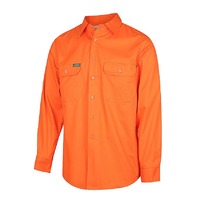 WORKIT Hi-Vis Lightweight Adjustable Cuff Shirt Orange 2XL