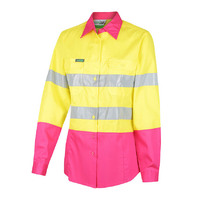 WORKIT Hi-Vis Womens 2 Tone Lightweight Taped Shirt Orange 10