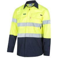 WORKIT Fire Resistant RIPSTOP  FR Inherent 197gsm Taped Shirt Orange/Navy 3XL