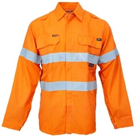 WORKIT Fire Resistant RIPSTOP PPE1 FR Inherent 155gsm Lightweight Taped Shirt Orange 2XL