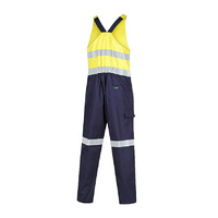 WORKIT Hi Vis 2-Tone Regular Weight Action Back Coverall with Reflective Tape Orange/Navy 102R