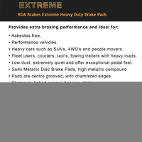RDA Front HD Disc Brake Pads for Nissan Navara D22 2WD 1997-Onwards
