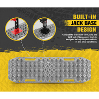BUNKER INDUST Sand Recovery Tracks with Jack Base Mud Snow Grass Trax Car Offroad 4WD 4x4 Grey