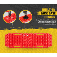 BUNKER INDUST Pair Recovery Tracks with Jack Base Sand Track Red 10T 4WD Car Accessories 4x4