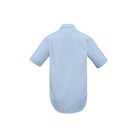 Mens Micro Check Short Sleeve Shirt Sky Large