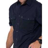 Pressure Short Sleeve Shirt Colour Navy Blue Size S