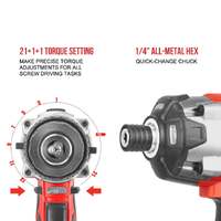 Topex 20v cordless hammer drill impact driver power tool combo kit w/ drill bits