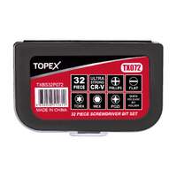 Topex 32-piece cr-v security screwdriver bit set with belt clip magnetic driver kit