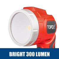 Topex 20v led light 300 lumen lightweight led torch w/ battery & charger