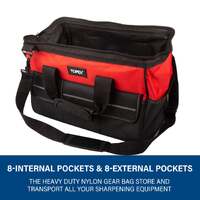 Topex 16-inch tool bag multi-pocket tool organizer with adjustable shoulder strap