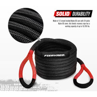 FIERYRED Kinetic Rope 22mm x 9m Snatch Strap Recovery Kit
