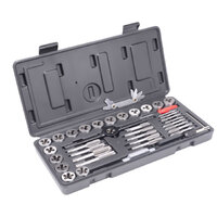 40 PCs Imperial Tap and Die Set Screw Thread Drill Kit Pitch Gauge M3-M12