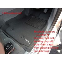 3D Kagu Rubber Mats for Ford Ranger Dual Cab PX PX2 PX3 2011-2022 Front & Rear Colour Black