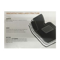 3D Carpet Mats for Ford Ranger Dual Cab PX PX2 PX3 2011-2021 Front & Rear Colour Black