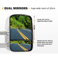 SAN HIMA  Chrome Extendable Towing Mirrors for Isuzu D-MAX MY2012-MY2019