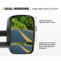 SAN HIMA Pair Towing Mirrors for Nissan Pathfinder MY 2003-2013 Black
