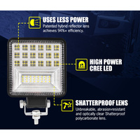 LIGHTFOX Pair 4" inch LED Work Lights Spot Flood Square Fog Lamp Reverse Offroad Truck