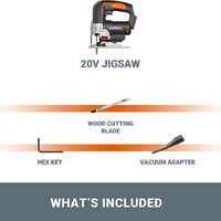 WORX 20V Cordless JigSaw Kit incl. POWERSHARE Battery & Charger - WX543.B