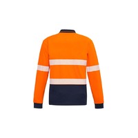 Syzmik Unisex Hi Vis Segmented L/S Polo Hoop Taped Yellow/Navy XXS