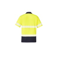 Syzmik Unisex Hi Vis Segmented S/S Polo Hoop Taped Orange/Navy XXS