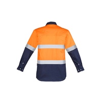 Syzmik Mens Hi Vis Spliced Industrial Shirt Hoop Taped Yellow/Navy Small