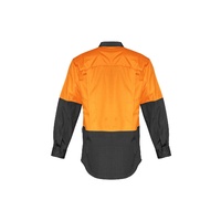 Syzmik Mens Rugged Cooling Hi Vis Spliced Shirt Yellow/Navy XXS